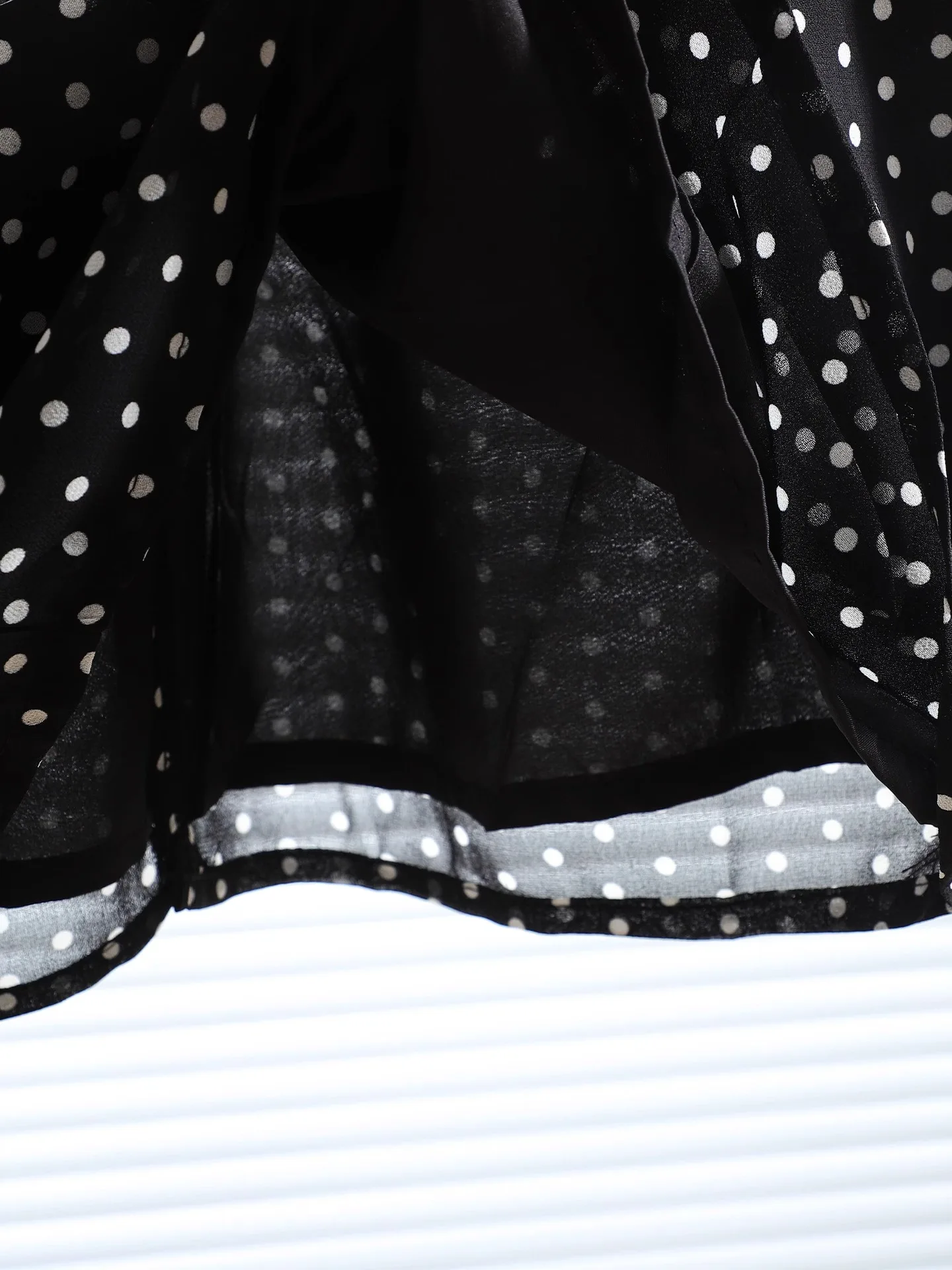 Ele Polka Dot Chiffon f Skirt Women's High Waist Slim Straight A-Line Umbrella Skirt Summer Gentle Sle Commute