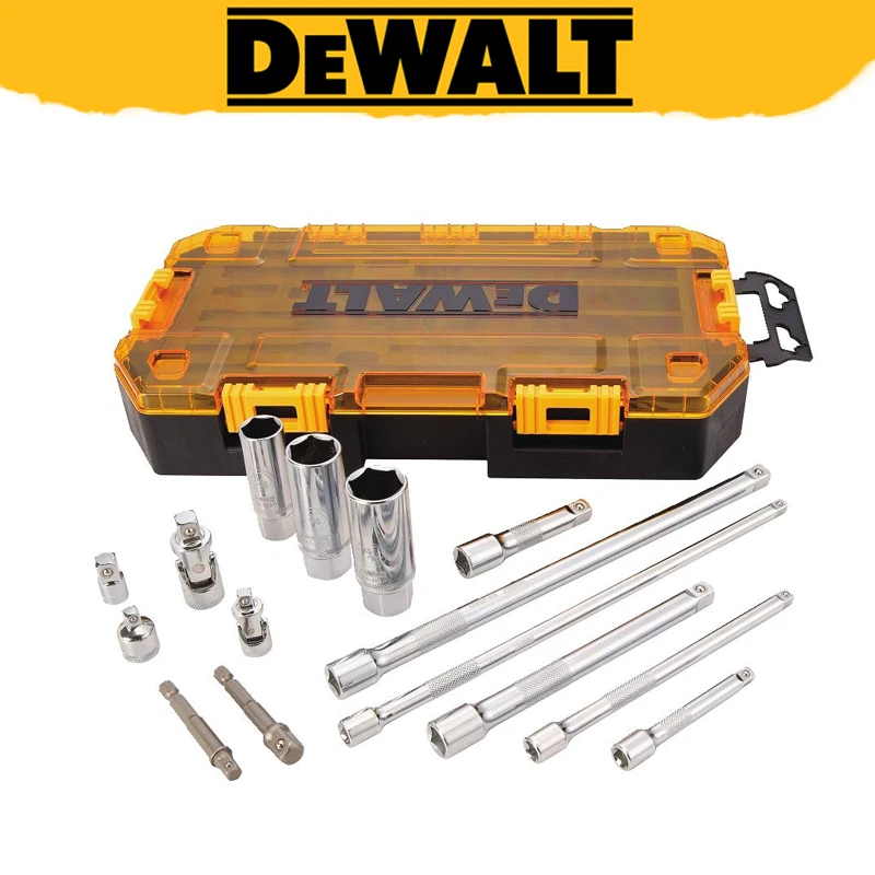 DEWALT DWMT73807 1/4 in & 3/8 in Drive Stackable Portable Multi-function DIY Tool Accessory Set 15-Piece