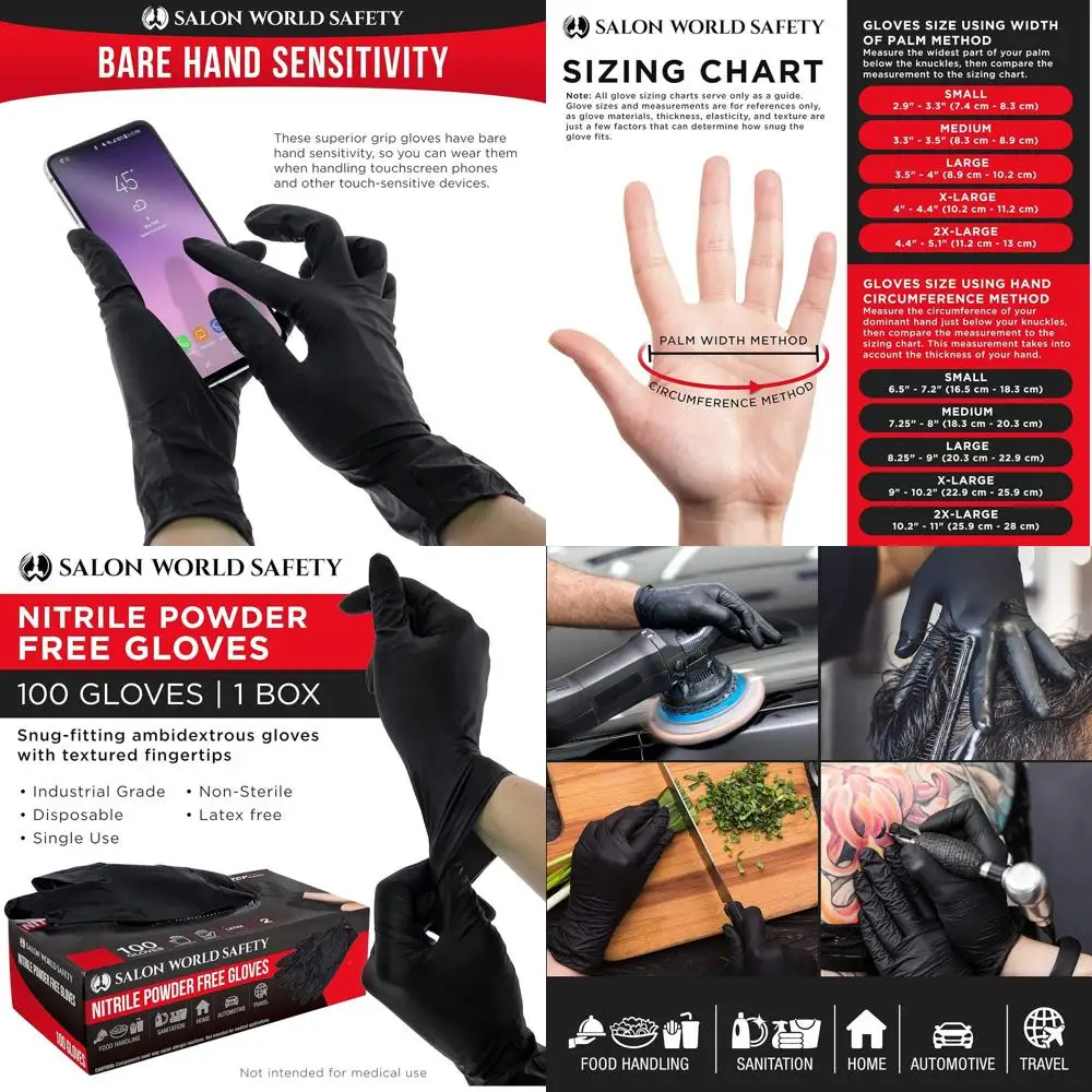 

Одноразовые нитриловые перчатки, размер X-Large, 5.0 мил, текстурированные, без латекса, без пудры, для безопасного использования