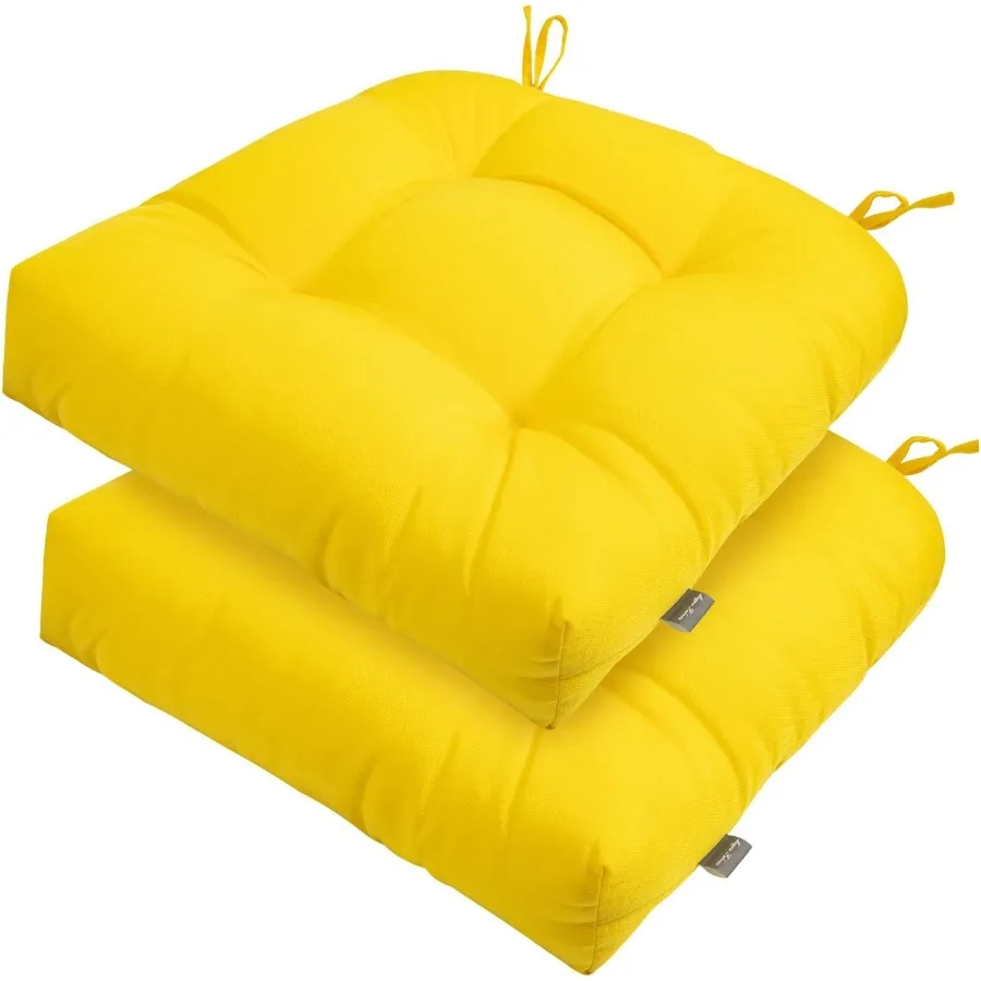 

FUNHOME Подушки для уличных стульев 19x19 дюймовВодостойкие тафтинговые подушки для сидений 19 дюймов Двусторонние устойчивые к атмосферным воздействиям закругленная спинка Wi