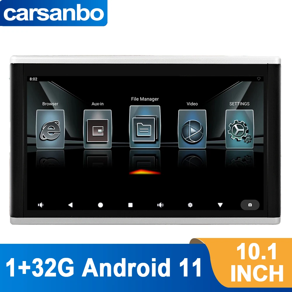 10,1-дюймовый новый автомобильный монитор IPS Play на подголовнике Android 11, ТВ-монитор с сенсорным экраном 1080P для всех автомобилей, универсальный