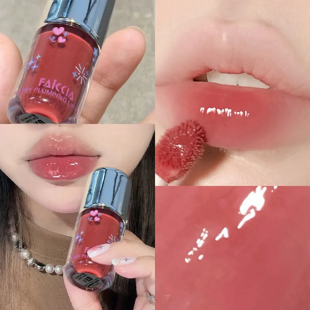 Baby Blue Sparkling Lip Gloss Fine Flash Water-glossy Pouty Lips Moisturizing Lipstick Water Gloss Liquid Lipstick Korean Makeup - view 5