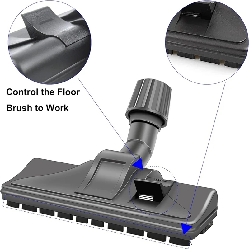 Universele Stofzuigerborstel, Multifunctionele Vloerborstel Met Zeer Aanpasbare Connector Van Ø 32-38 Mm Werkt Perfect Duurzaam