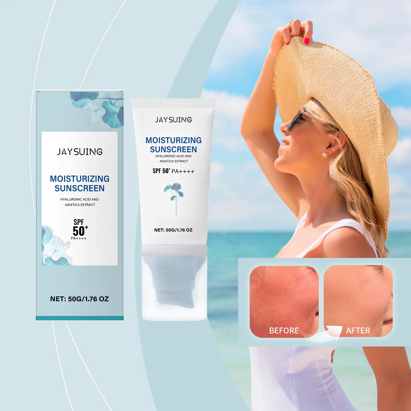

Крем для лица SPF50+ с гиалуроновой кислотой, питательный, увлажняющий, защитный от УФ-излучения, лосьон для ухода за кожей тела