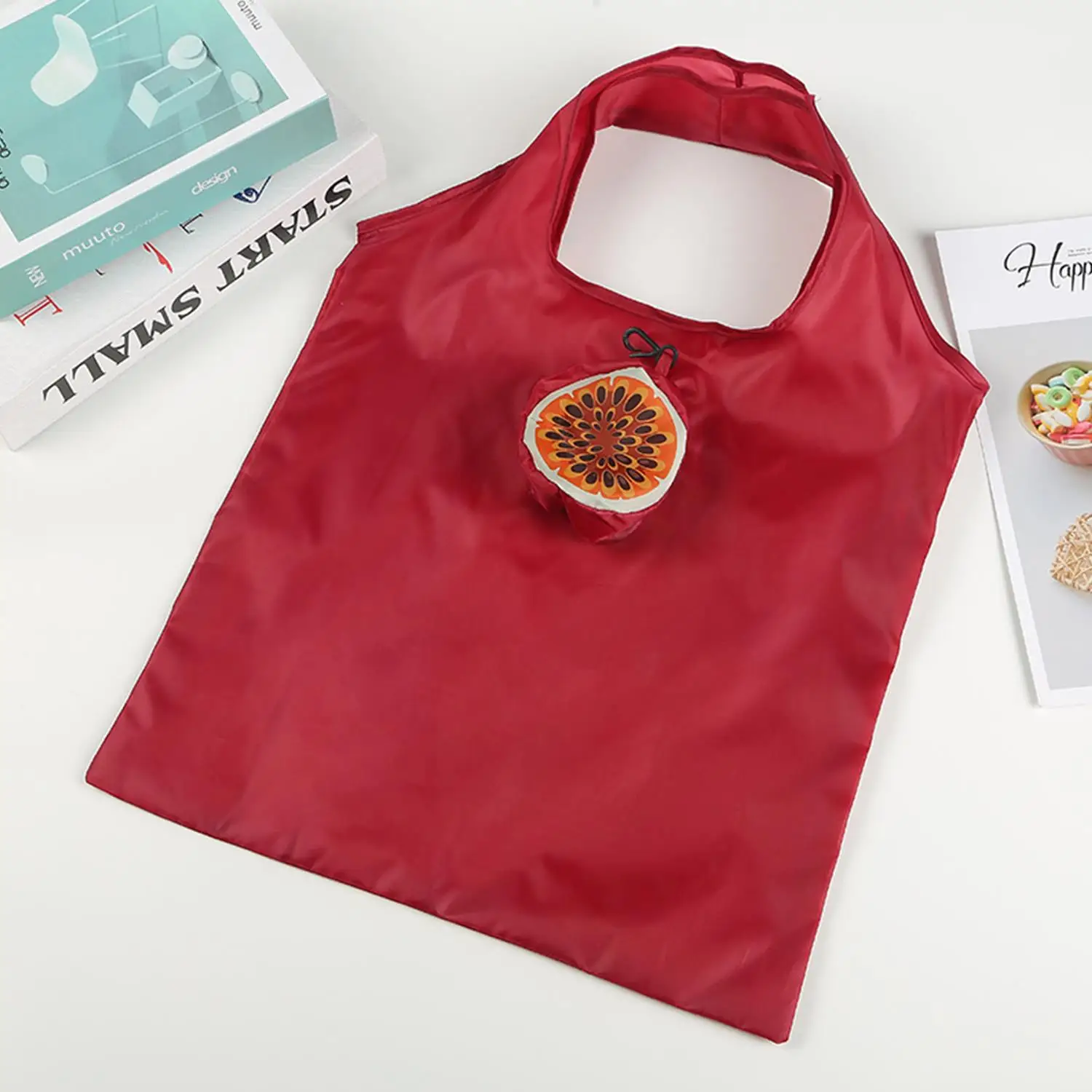 Lightweight Portable Foldable Shopping Bag Fruit Vegetable Foldable Grocery Bag Creative Eco-Friendly Tote Bag Durable