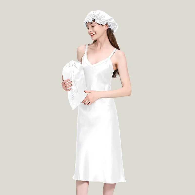 22 Momme Heavy Silk Dress For Women Suspender Silk Pajamas Slack Back Charmeuse - Image 4