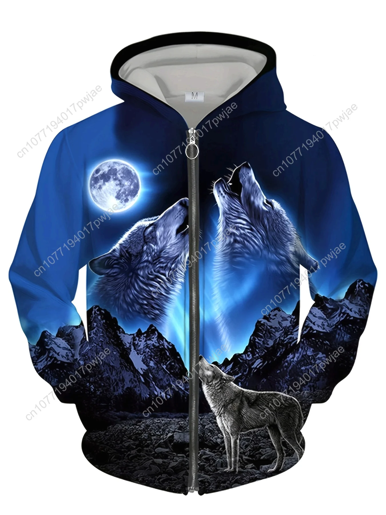 Chaqueta con capucha con estampado animal 3D para hombre, tela de punto de poliéster estilo preppy, sudadera deportiva informal con cremallera de manga larga y ligero Str