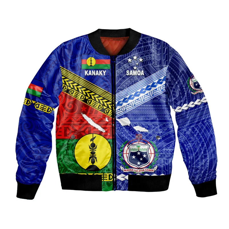 

New Caledonia French Polynesian Islands Tattoo Vintage Retro 3DPrint Winter Harajuku Overcoat Casual Windbreaker Bomber Jacket 1