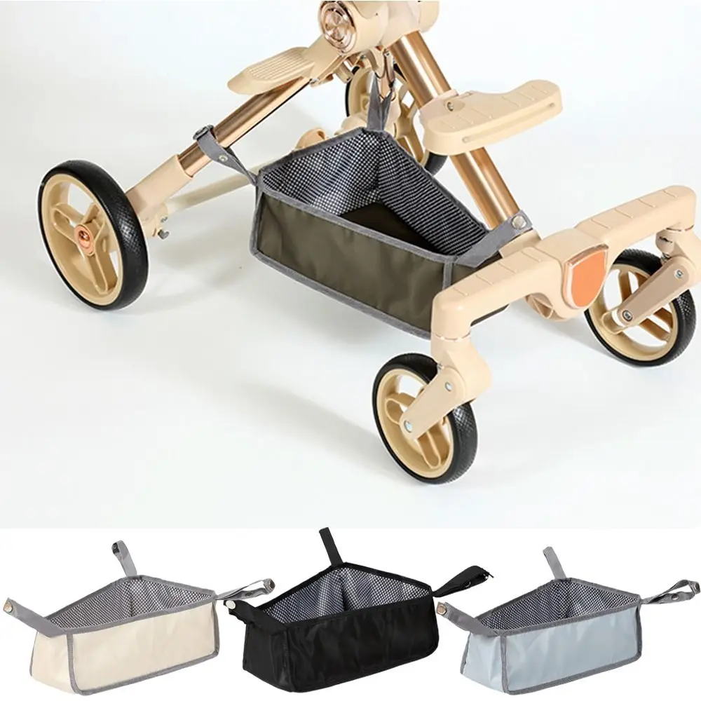 Oxford Cloth Baby Stroller Basket Large Capacity Hard Board Stroller Bottom Organizer Water-proof Easy To Install