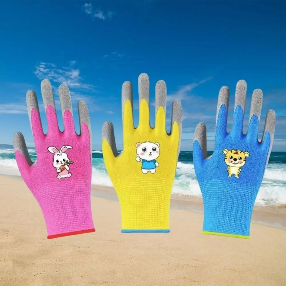 Latex Coated Kids Garden Gloves Soft Lining Waterproof Garden Work Gloves Non-Slip Breathable Kids Safety Gloves For Kids