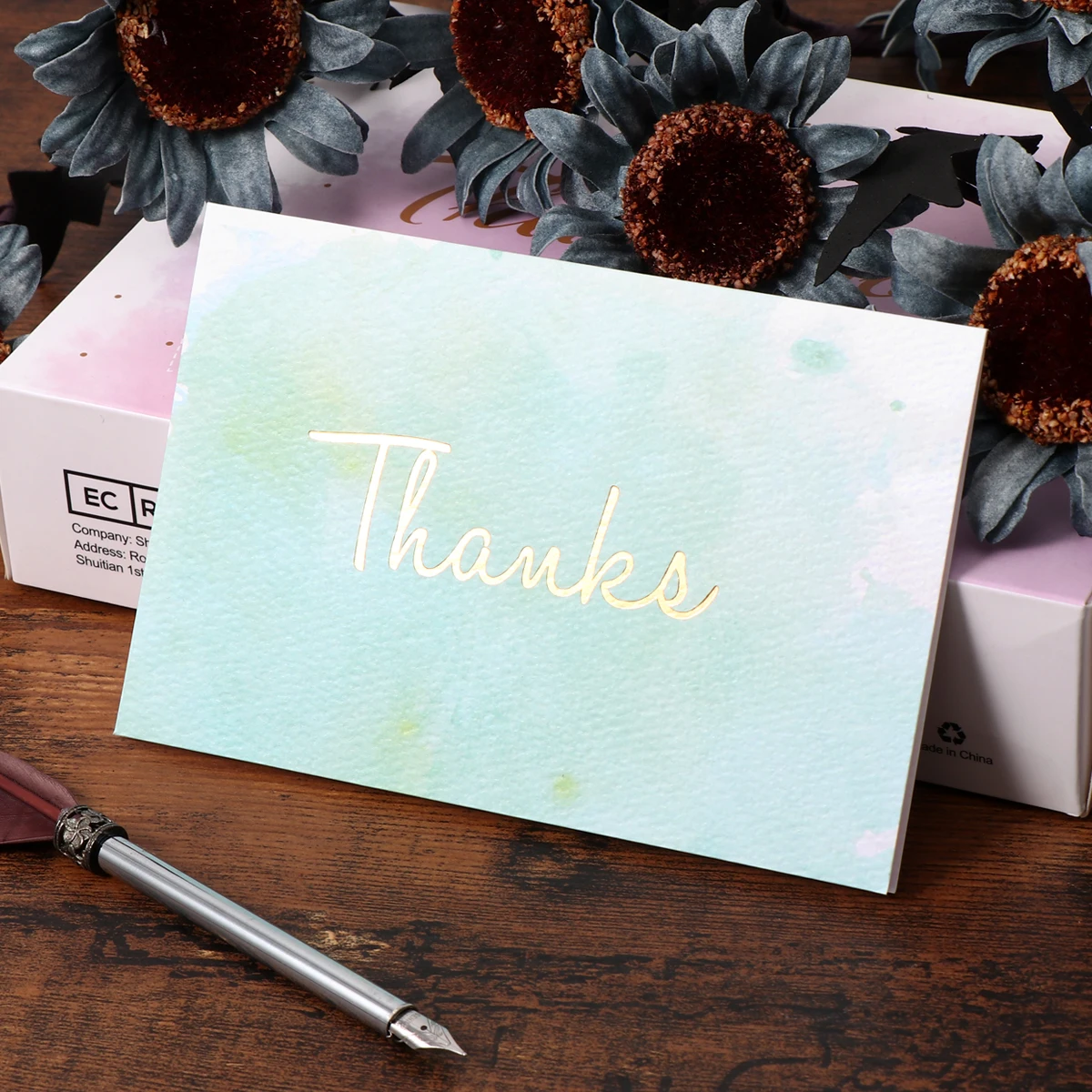 

Thank You Card Cards Postcards Bronzing Thankyou Envelopes Shower Greeting Small with Bridal
