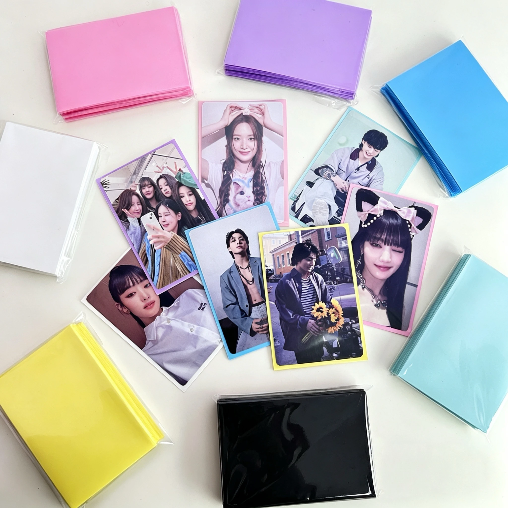 50pcs Korea Photo Card Sleeves 61x91mm Clear Acid Free CPP Card Cover 3 Inch Photocard Holographic Protector Film Album Binder