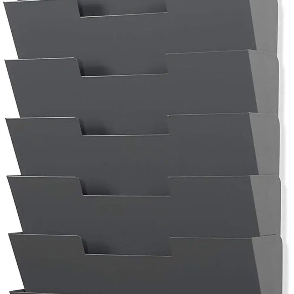 

Вертикальный стальной настенный органайзер для файлов, 10-секционный модульный дизайн, размер более буквы, 13 дюймов, для журналов, файлов и папок