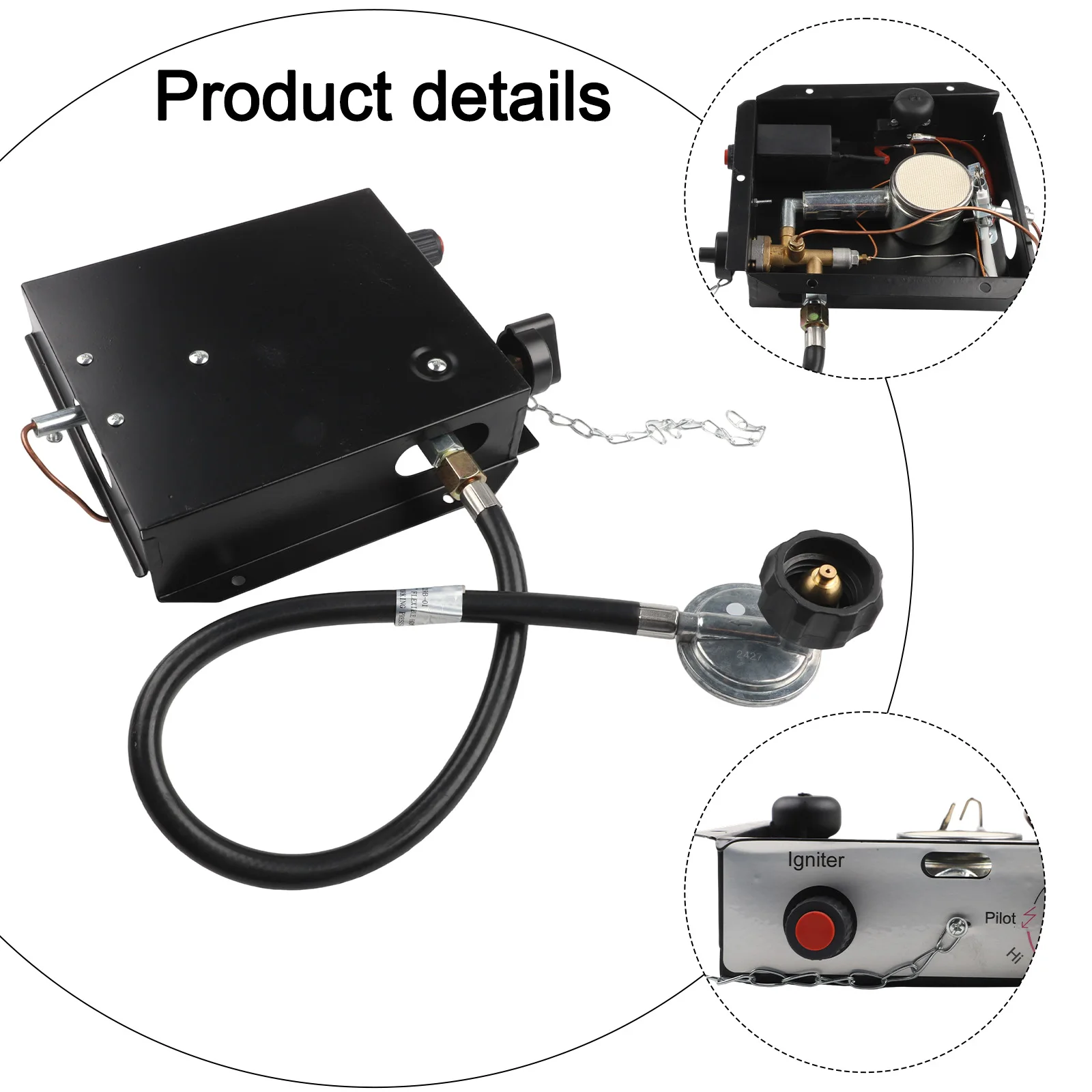 Patio Heater Glass Tube Burner Module Heater Heater Control Box With Regulator Valve Assembly For Square Glass Tube Heaters