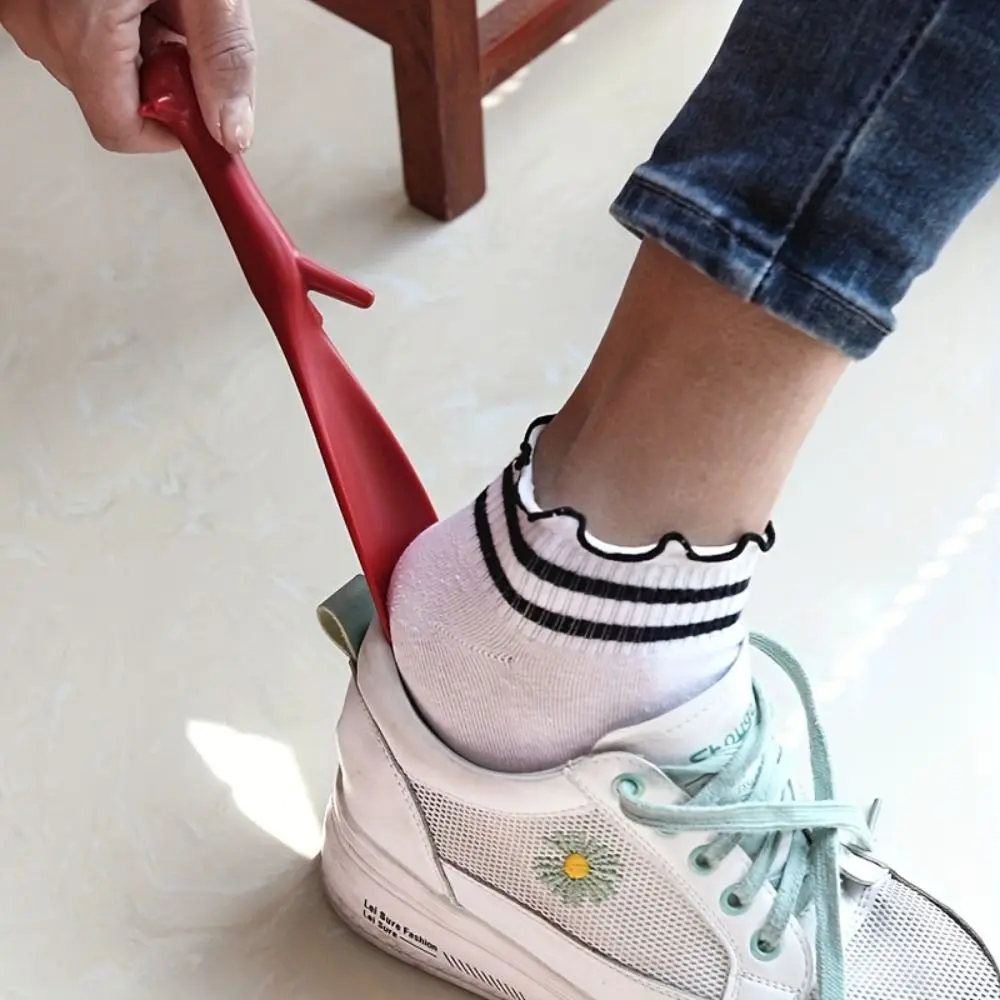 Прочный рожок для обуви в форме милой белки, съемник обуви с длинной ручкой, помощь для релаксации спины без изгиба, портативный рожок для обуви