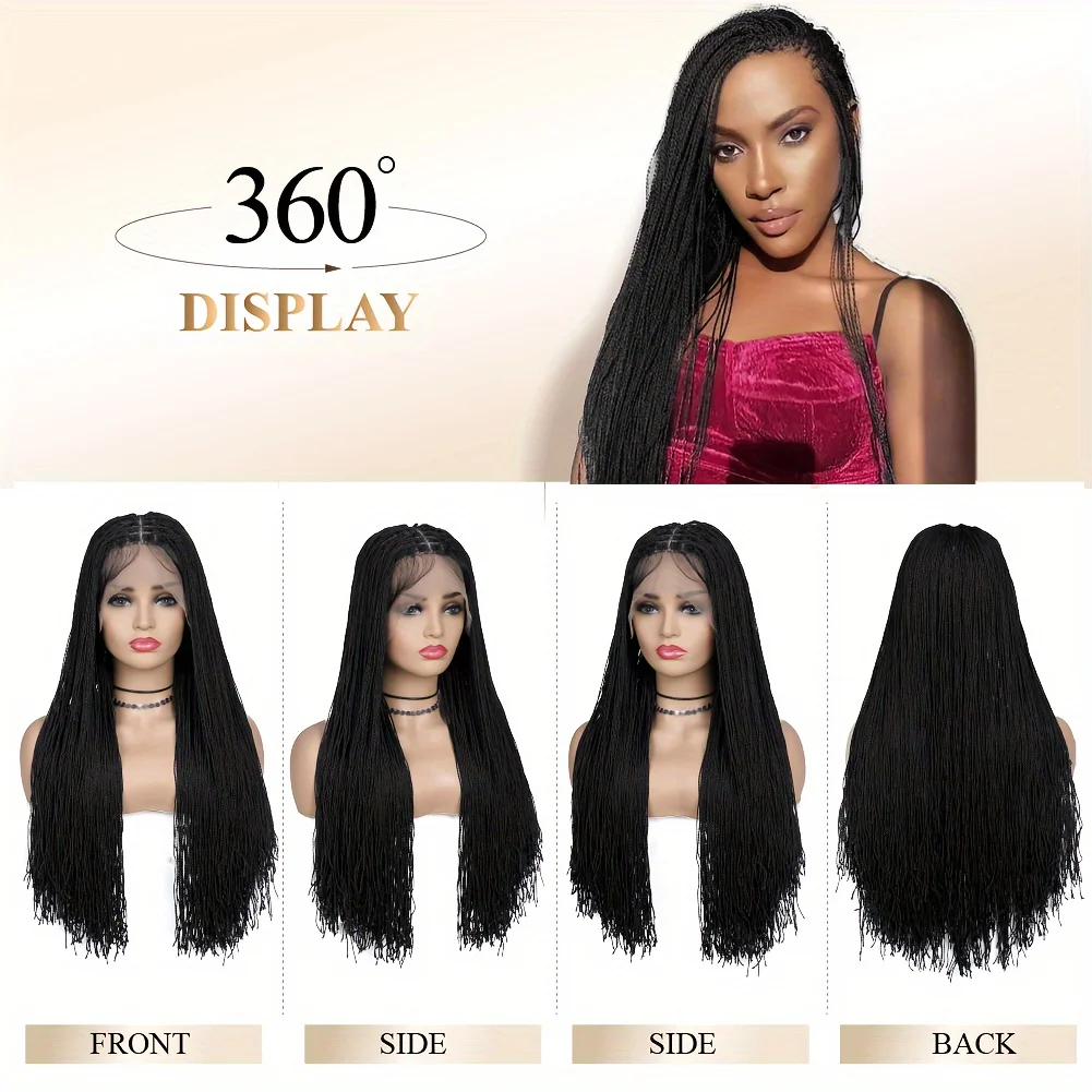 Lace Front Wig 26inch Long Black Wig Senegalese Twist Hair Synthetic Hair Wigs For Women Heat Resistant Fiber Daily Life