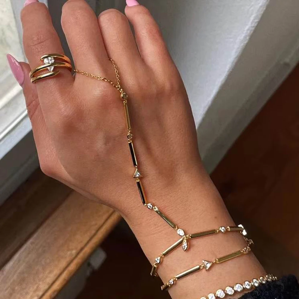 High quality gold Color Rings for Woman micro paved cz Star signet Rings Jewelry Wedding Party Female midi Finger Rings