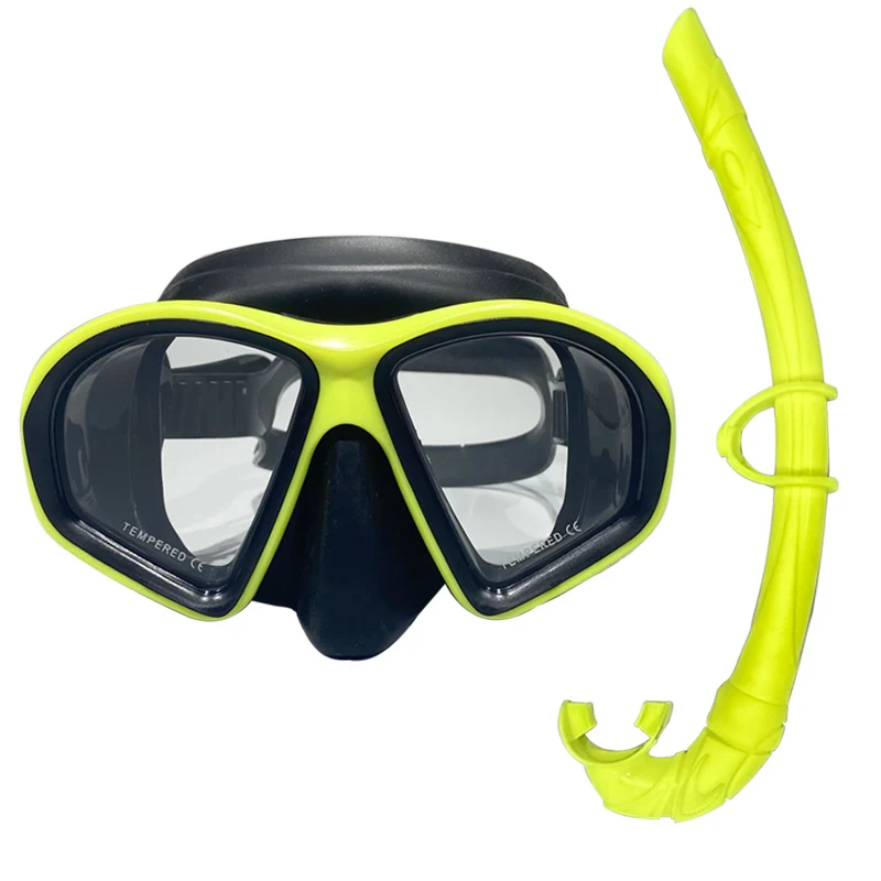 Snorkeling mask Swimming training Environmentally friendly silica gel ventilation tube Dinving mask set