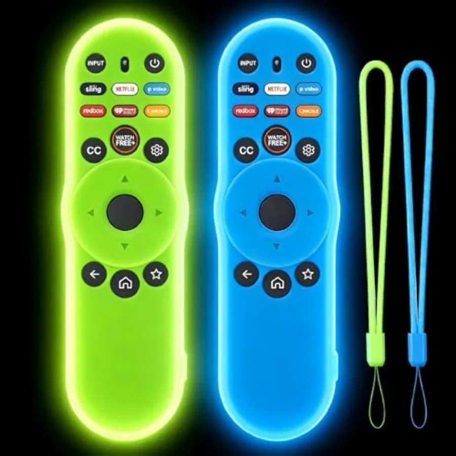 

2Pack] Cover for VIZIO, Smart TV Remote Control Replacement Glow in Dark Protective Skin Case - Blue and Green