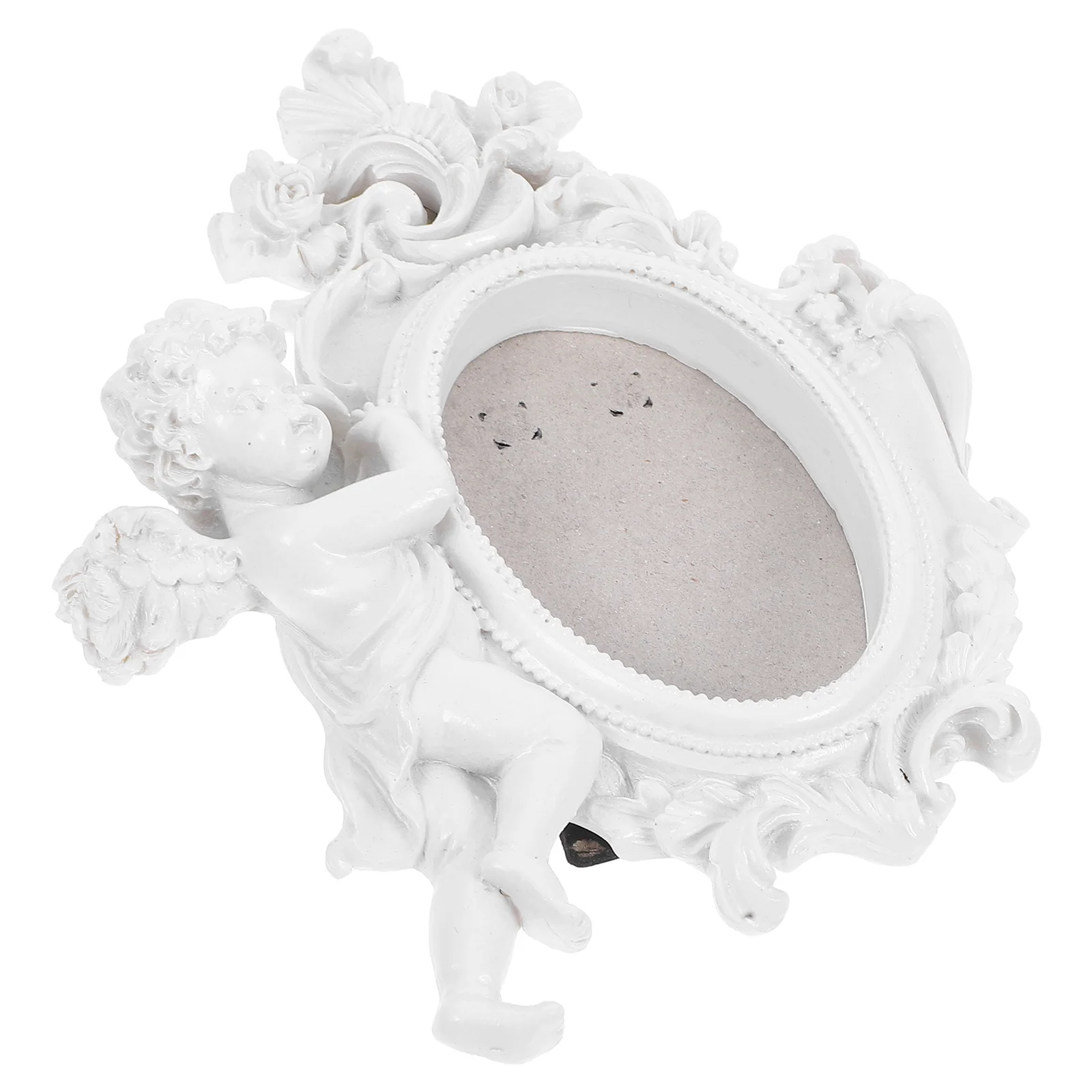 

1pc Cute Angel-Themed Resin Photo Desktop Decorative Picture For Home Office Vintage Style Memorial Baby Frame Resin Material