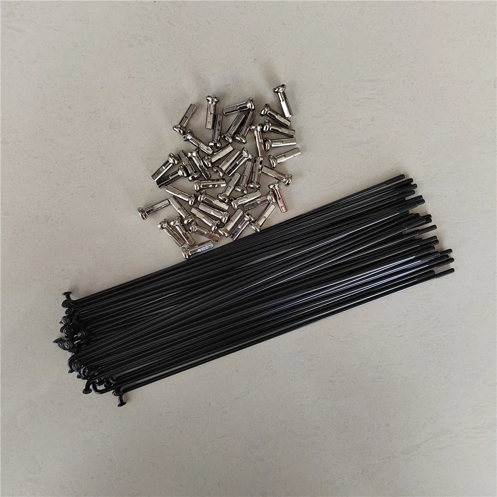 40PCS 121mm-160mm Bicycle Spoke 14G Stainless Steel Black Road Bike Folding Copper Nipple MTB Mountain