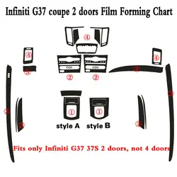 For Infiniti Q60 G37 G37S coupe 2 doors 5D Carbon Fiber Pattern Interior DIY Trim Decals