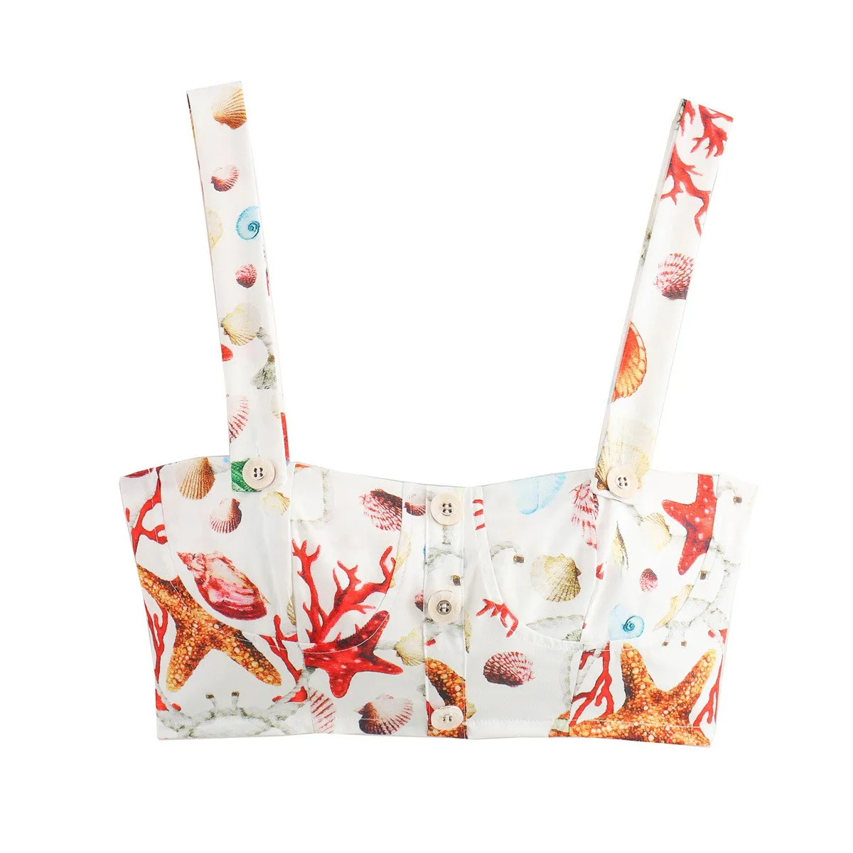 Women's Printed Crop Top 2026 Cross-Border Fashion Small Strapless Vest Floral Patterned Inner Wear Casual Stylish