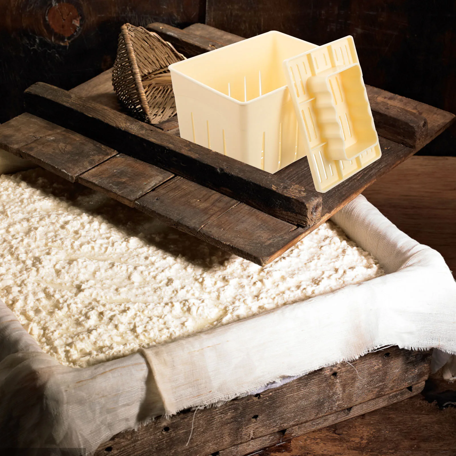 

Tofu Mold Plastic Pressing Kitchen Tool White DIY Molds Homemade Bean Curd Maker Waterproof Easy Clean Smooth Surface No