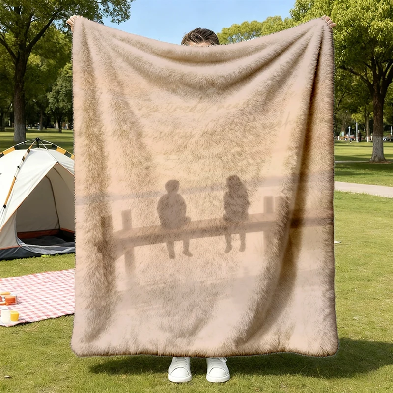 RIP Dawson Leery Flannel Blanket, 90s Teen Drama Aesthetic Flannel Throw, Retro Lake Dock Graphic Cozy Blanket