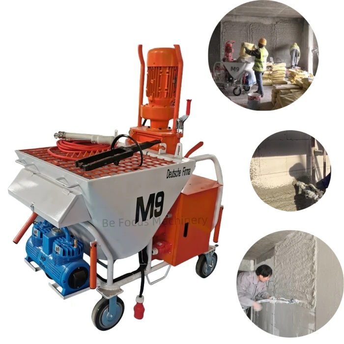 Powerful Blacks Swimming Pool Cement and Sand Plaster Machine M9 Putty Spraying Machine