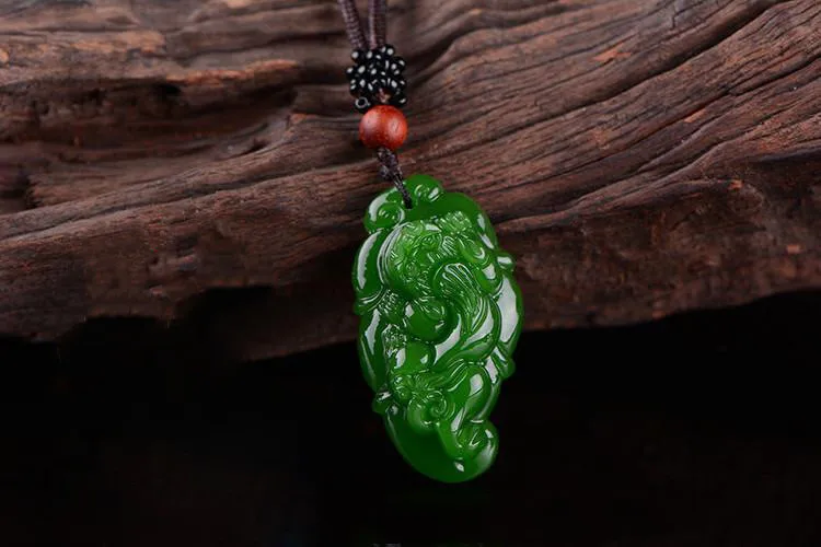Xinjiang Hotan Jade Jasper Pendant Men's and Women's Overnight Wealth Recruitment Transfer Pendant Sweater Chain