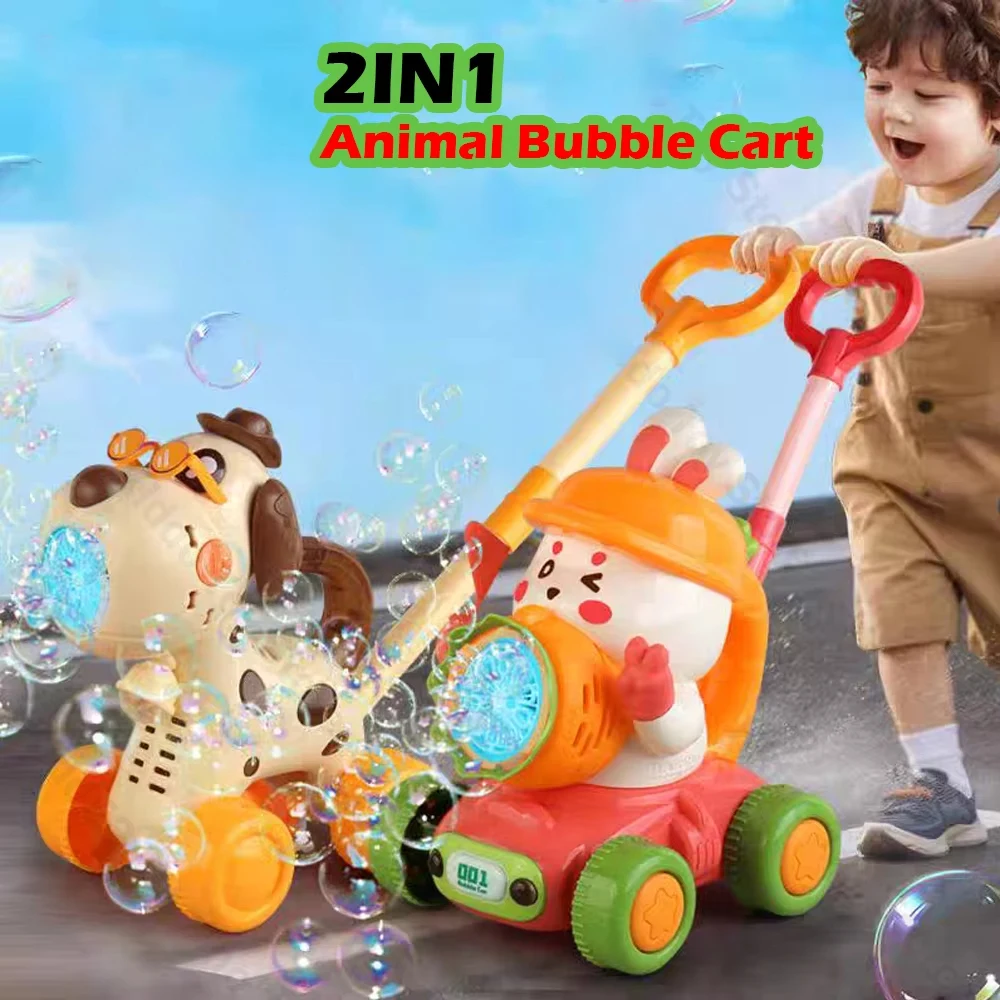 

Репа Кролик Машина для пузырей Тележка Толкание со светом 2в1 Мыльные пузыри Электрические игрушки Дети Открытый Вечеринка Свадебные игры Подарок