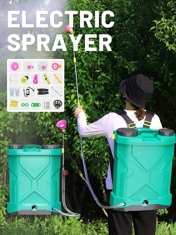 

20л электрический опрыскиватель сельскохозяйственный вентилятор дозатор пестицидов садовый опрыскиватель для орошения перезаряжаемая литиевая батарея 220 В вилка европейского стандарта