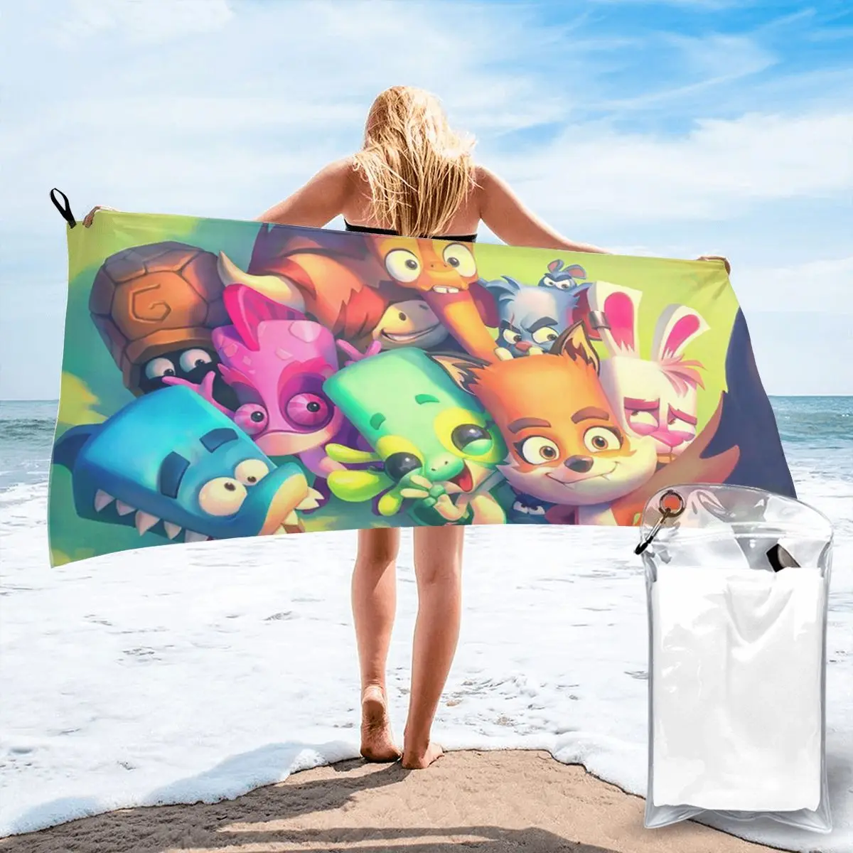 Zooba Friends Beach Towel Soft Microfiber Quick Dry Absorbent Quick Towels For Pool