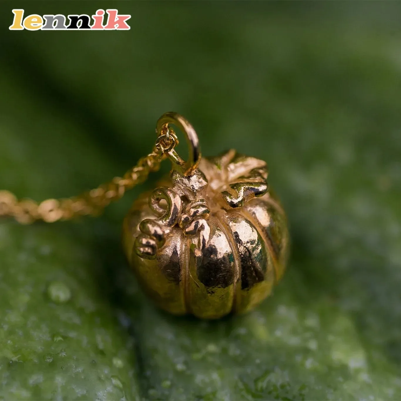 LENNIK Unique Halloween Jewelry - Magic Pumpkin Necklace, Vintage Copper Gold-Plated, Color Retention Pendant,Limited Offer