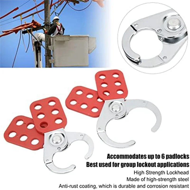 

Lockout Tagout Hasp Steel Lockout Hasp Strength Lockhead Tagout Hasp Red For Industrial, Electric Power-Y41A