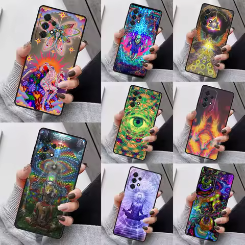 Spiritual Trippy Psychodelic Phone Case For Samsung Galaxy S23 S21 S20 FE S24 S22 Ultra Note20 S10 S9 Plus A40 A52 A12 A13 A53