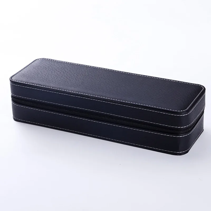 6 Slots Portable Leather Watch Box Your Watch Good Organizer Jewelry Storage Box Zipper Easy Carry Men Watch Box New