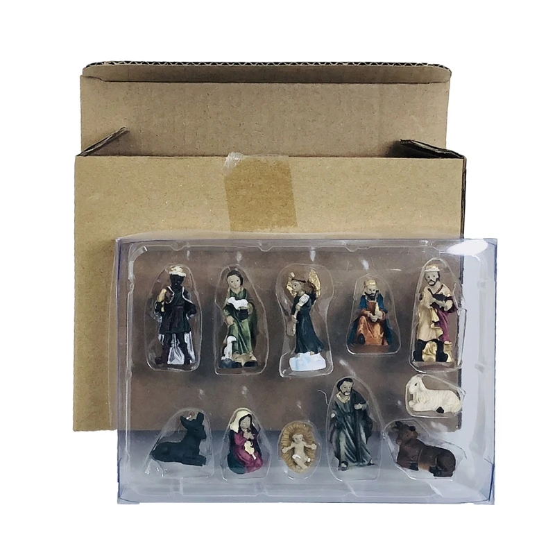 

for Creative Christmas Nativity Figurines Crib Nativity Manger Church Religious