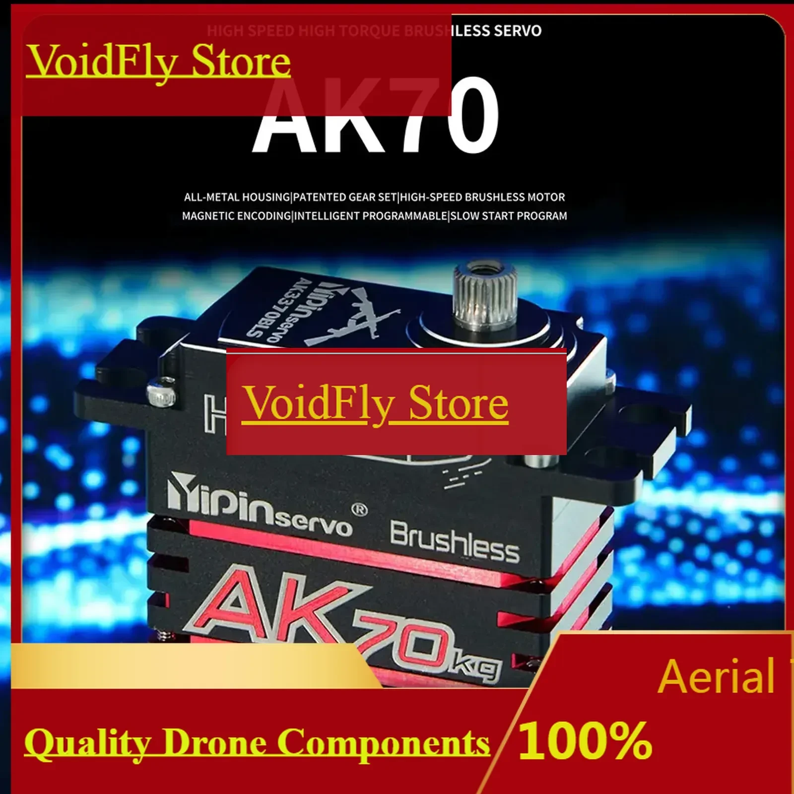 CirkitYIPIN Magnetic Coding Servo AK70 High Torque Full Metal Digital Servo 7.4V 70kg Brushless Motor IP67 180 Degree For RC Car
