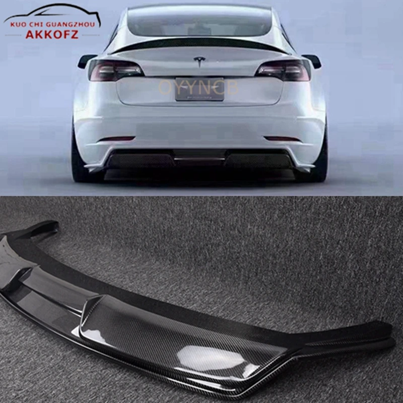 

2017-2022 Body Kit Diffuser For Tesla Model 3 Real Carbon Fiber Rear Lip Diffuser Spoiler Auto Parts