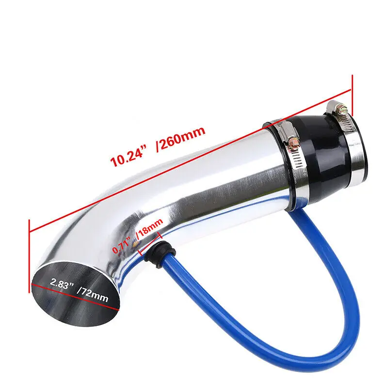 Universal 3'' 75mm Car Cold Air Filter Feed Enclosed Intake Induction Pipe Hose System Automobile Racing Air Intake Filter Pipe