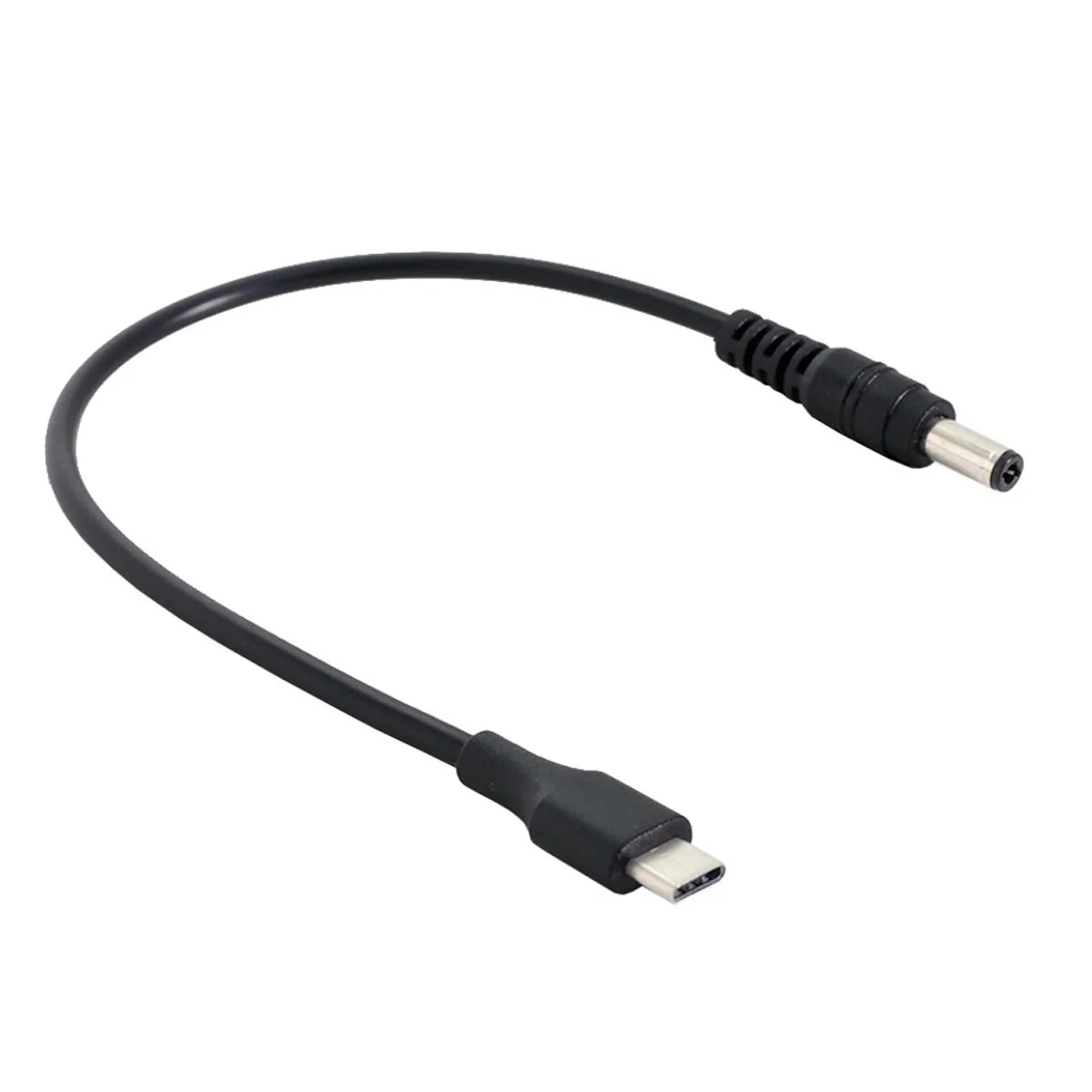 CY USB-C USB 3.1 Type C to DC 5.5 2.5mm Power Plug Extension Charge Cable for Apple New Laptop 20cm Black USA