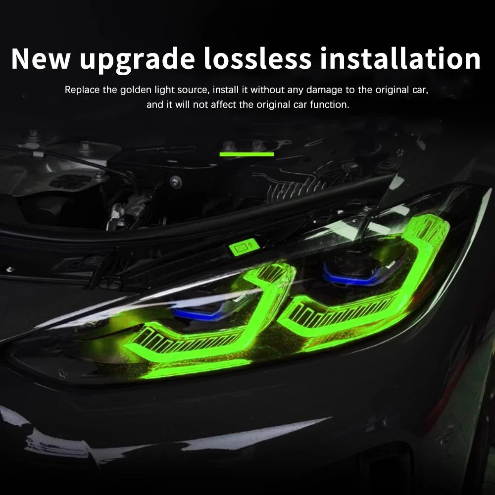 For BMW M3 M4 G80 G82 Laser Headlight Upgrade Set with RGB DRL APP Control LED Module Perfect Fit for G22 G23 G26 2021 2025