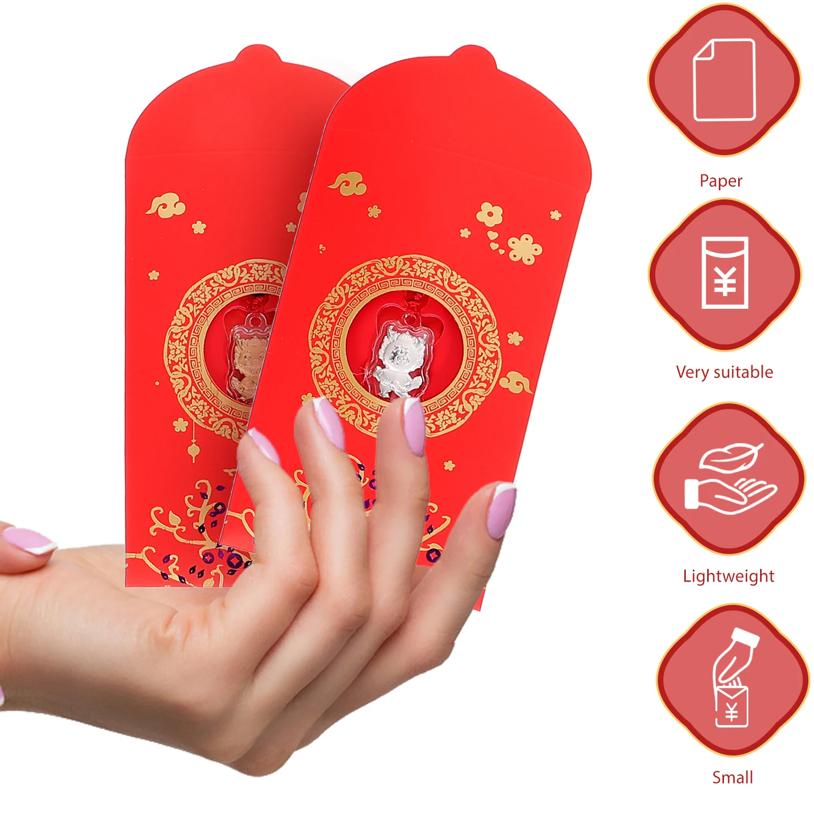 

6 Pcs Year of The Dragon Red Envelope New Envelopes Chinese Style Lucky Money Packets Paper Pattern