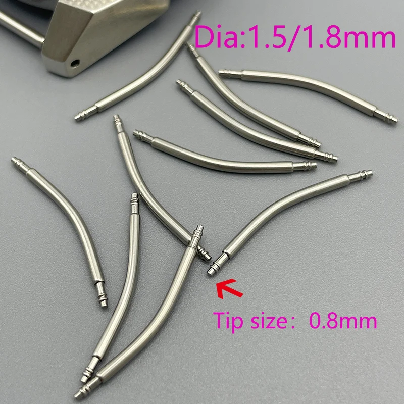 

10/20PCS Dia 1.5mm/1.8mm Curved Watch Strap Link Bars Bent Spring Bars with 0.8mm Tip Fits 16mm-26mm Watch Strap Spring Bar Link
