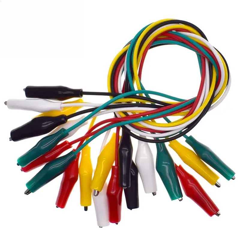  1Set / 10PCS Alligator Clips Electrical DIY Test Leads Alligator Double-ended Crocodile Clips Roach Clip Test Jumper Wire 46CM 