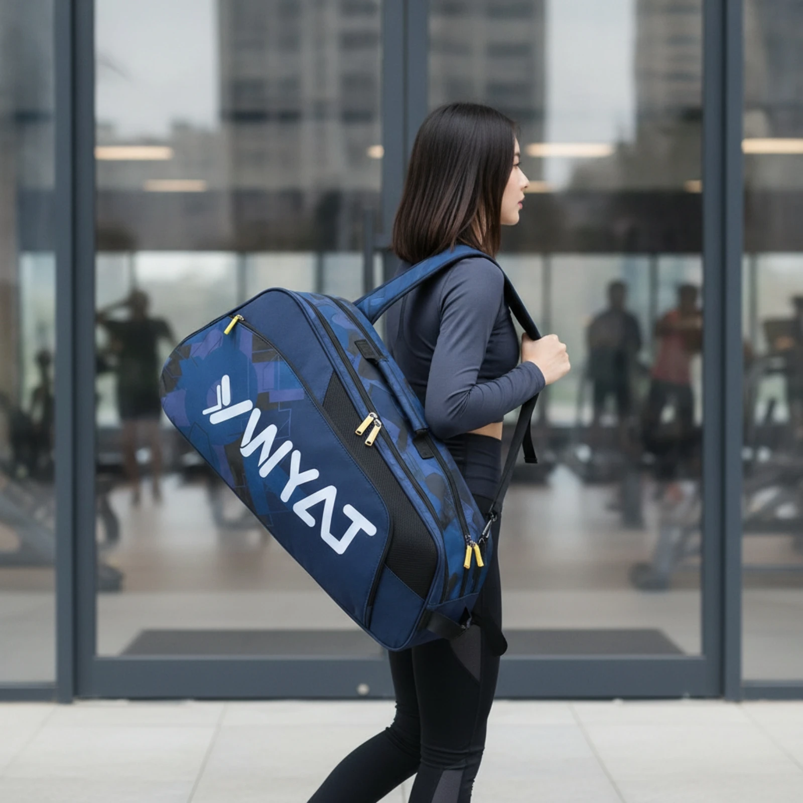 Racket Bag with Shoe Compartment Zippered Tennis Bag with Shoe Compartment Reinforced Multifunctional for Badminton Players