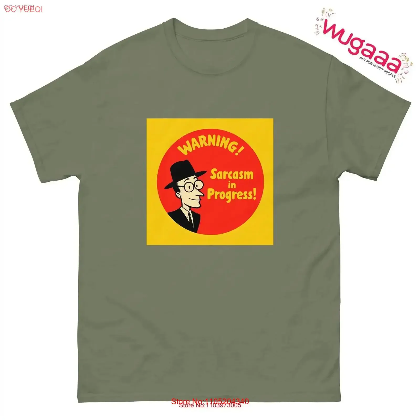 

Sarcasm Warning T Shirt Humorous Work In Progress Classic Cartoon Humor Office Joke vintage Washed designer clothes Slightly