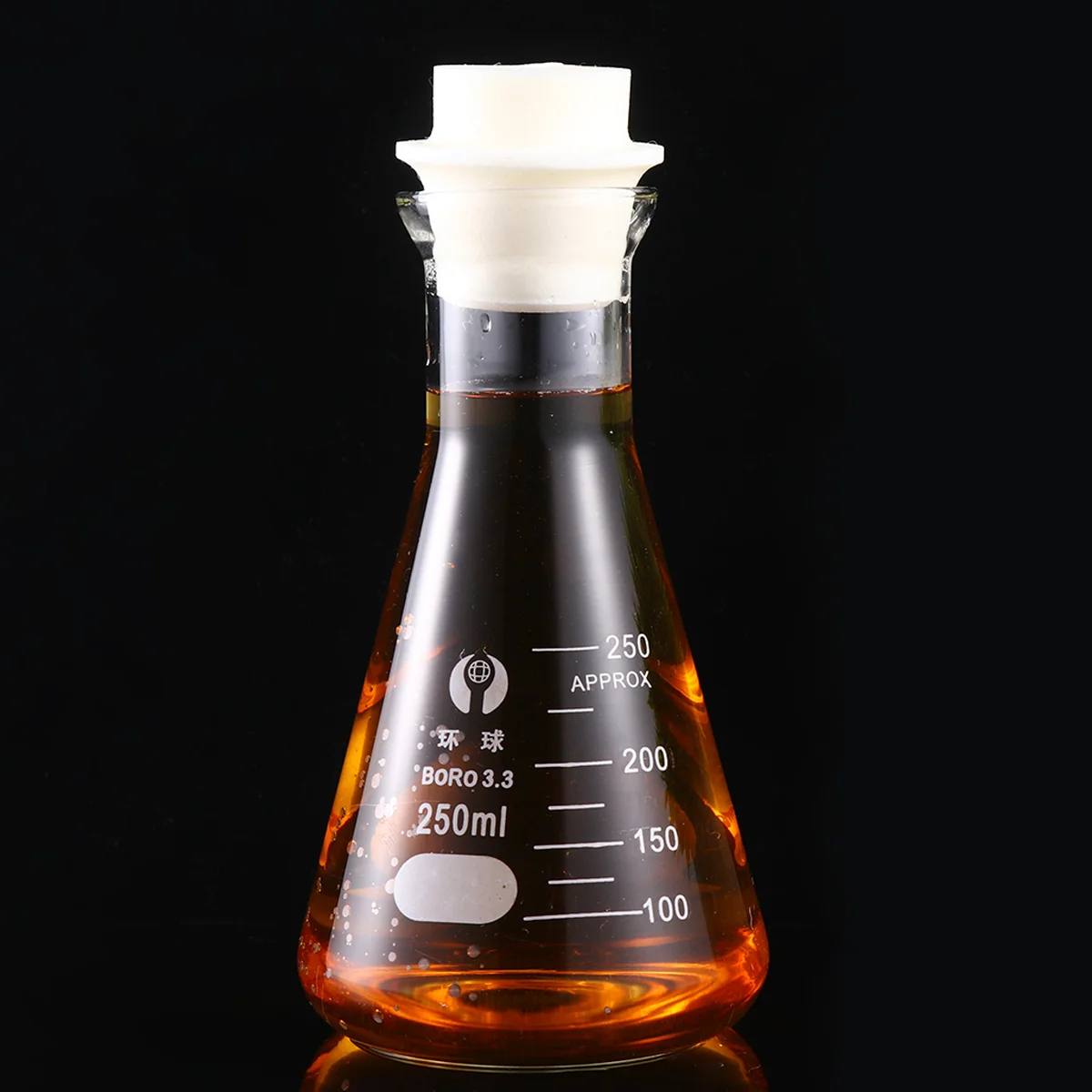 Iplusmile Laboratory Set Erlenmeyer Flask Scientific Glass Flask Narrow Mouth Erlenmeyer Flask Rubber Stopper